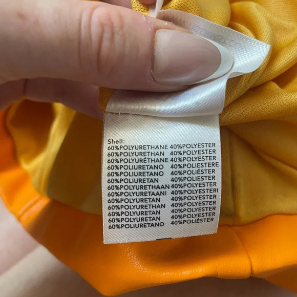 Tiger Mist Vegan Leather  Mini Strapless Tube Dress Orange Size Small - Picture 9 of 10